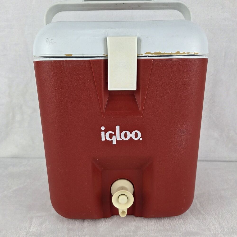Vintage Igloo Snowflake 1 Gallon Water Cooler Jug Hot/Cold Red White Camping - Picture 2 of 16